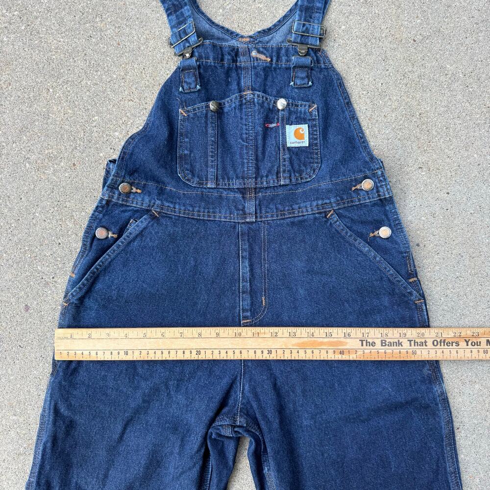 Carhartt 6x32 Womens Washed Denim Blue Jean Bib Overalls WR007 HDK - Picture 9 of 10